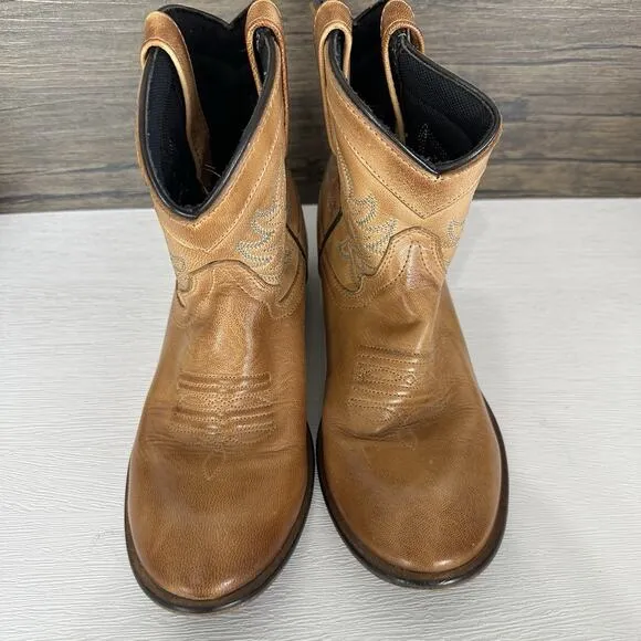 Dingo Boots Womens Size 7.5 Beige Tan Willie Leather Cowboy Western Festival