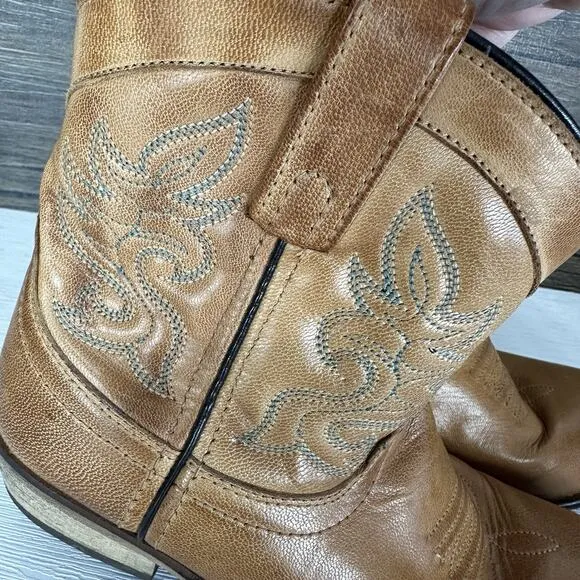 Dingo Boots Womens Size 7.5 Beige Tan Willie Leather Cowboy Western Festival