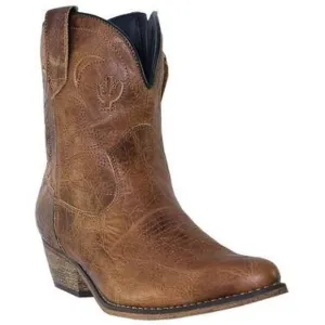 Dingo Brown Adobe Rose Side Zip Leather Western Boots Size 10