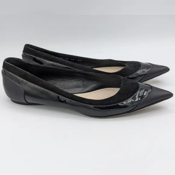 Dior Black Patent And Leather Ballet Flats Size 39