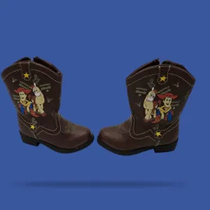 Disney Pixar Toy Story Brown Western Cowboy Boots Woody Bullseye light up Zip