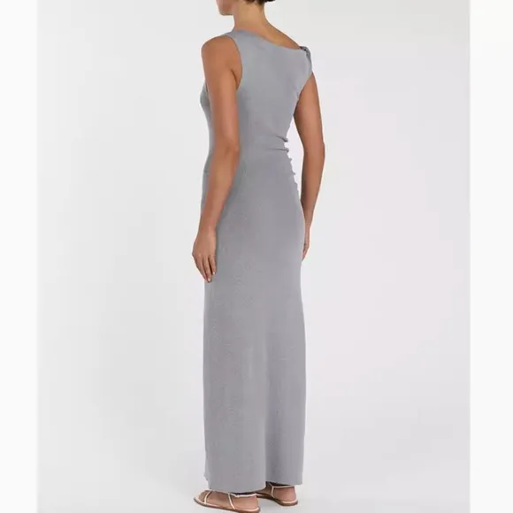 DISSH Poppy Bitter Choc Asym Midi Dress - Silver Gray