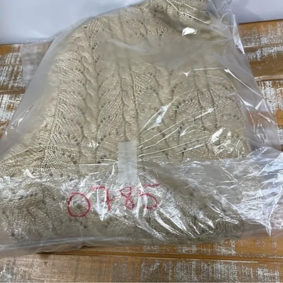 DKNY Knitted Cardigan Sweater Top Size M Color Tan