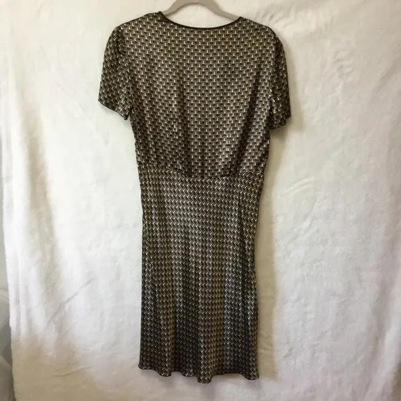 DKNY Vintage Brown Short Sleeve Midi Dress