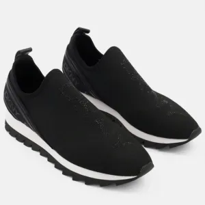 DKNY Women Brand Name Abbi Bling Slip on Casual Shoes, Black