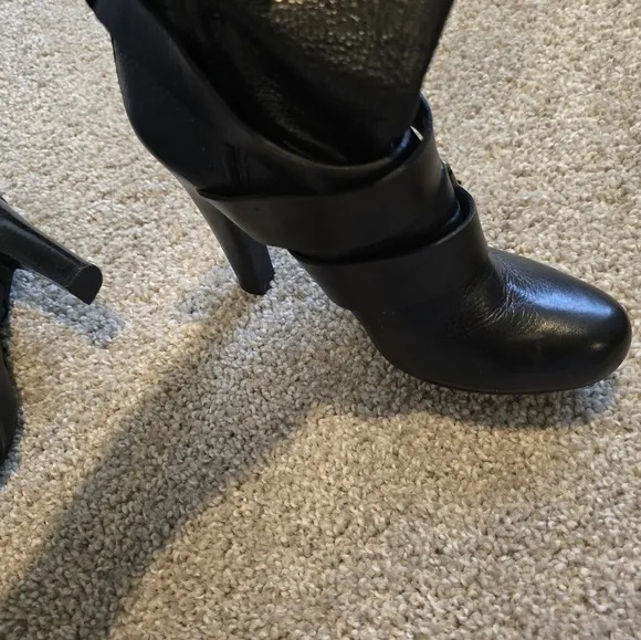 DKNYC - Black Leather Women's Boots