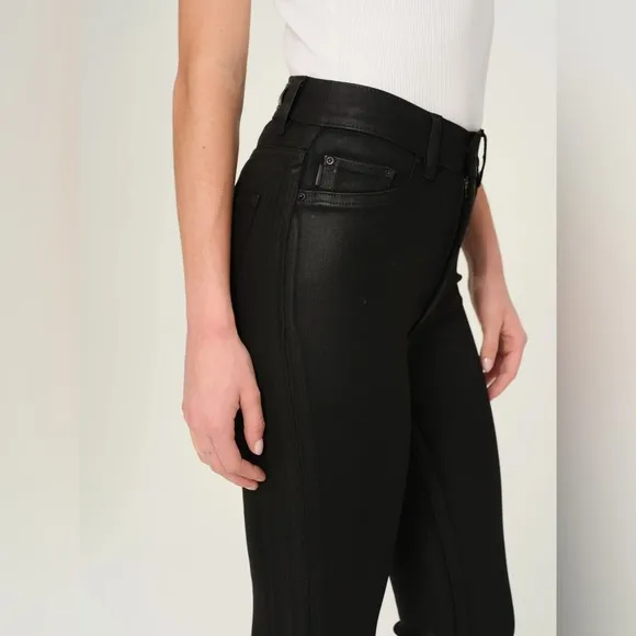 DL1961 Bridget Boot High Rise Instasculpt Crop Black Coated Stretch Quiet Luxury
