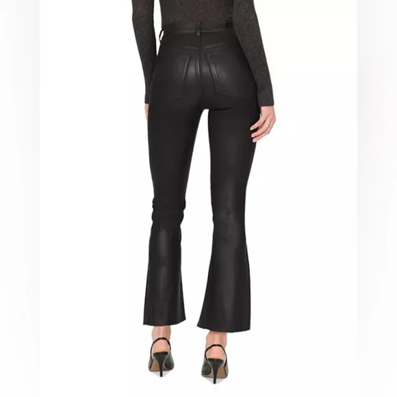 DL1961 Bridget Boot High Rise Instasculpt Crop Black Coated Stretch Quiet Luxury