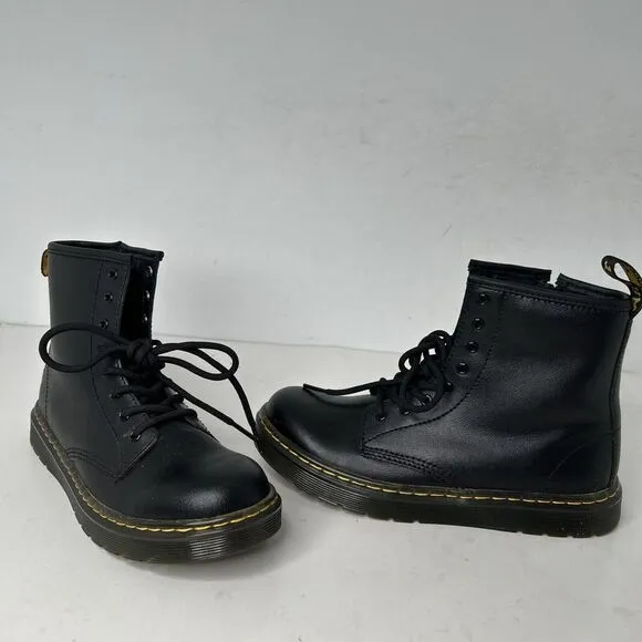 Doc Martens AirWair Zavala Youth Size 4M US 5L Black Eye Combat Boots Side Zip