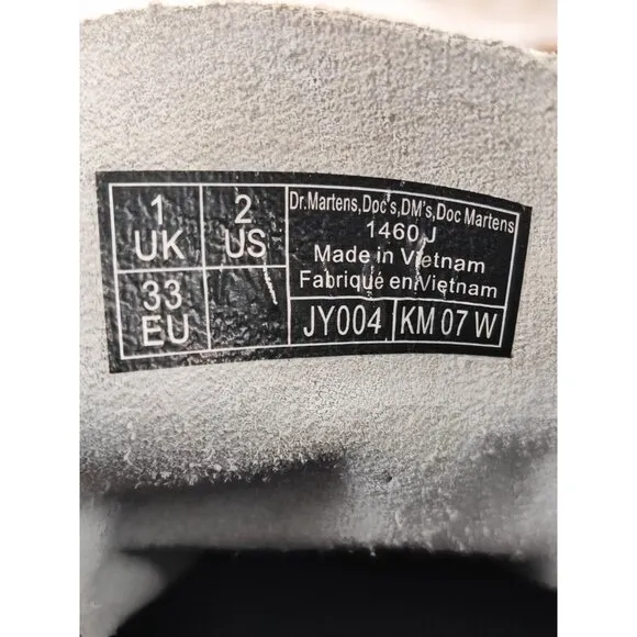 Doc. Martens Girl’s White Combat Side Zip Casual Boots Size 2 US