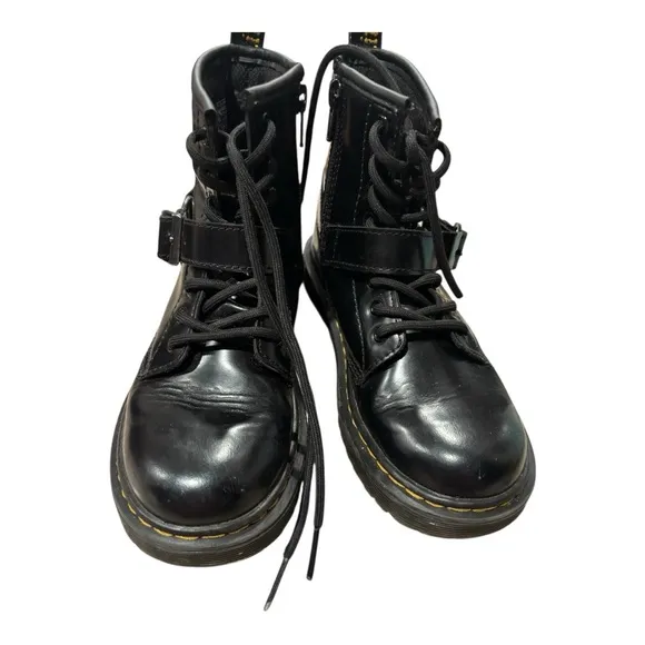 Doc Martens Leather Side-zip with Lace-Up Bouncing Sole Boots Girls Size 1