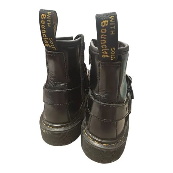 Doc Martens Leather Side-zip with Lace-Up Bouncing Sole Boots Girls Size 1