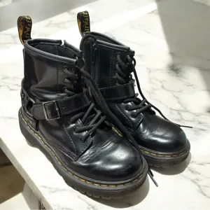 Doc Martens Leather Side-zip with Lace-Up Bouncing Sole Boots Girls Size 1