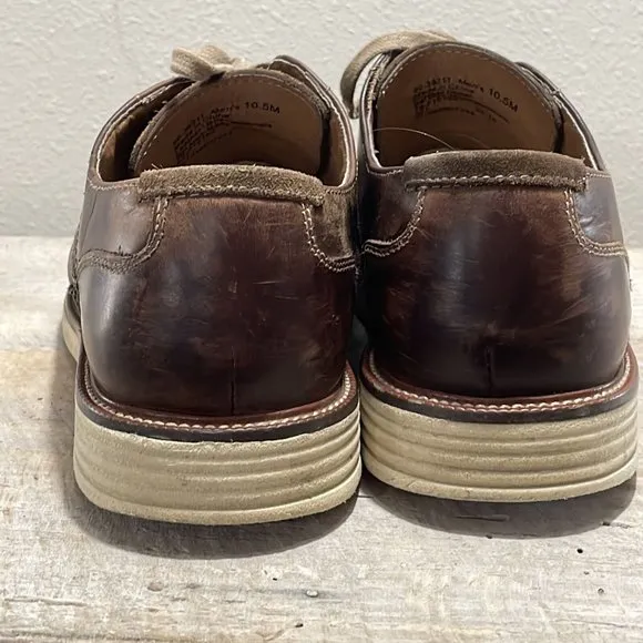 Dockers Mens‎ 10.5 M Never Wet 90-36211 Brown Leather Round Toe Shoes