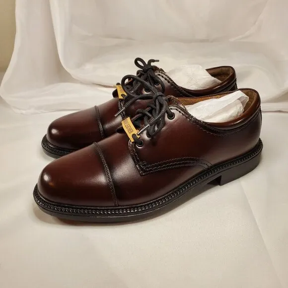 Dockers Mens Brown Gordon Cap-Toe Oxford Dress Shoes Size 8M Genuine Leather