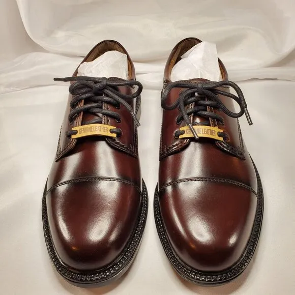 Dockers Mens Brown Gordon Cap-Toe Oxford Dress Shoes Size 8M Genuine Leather