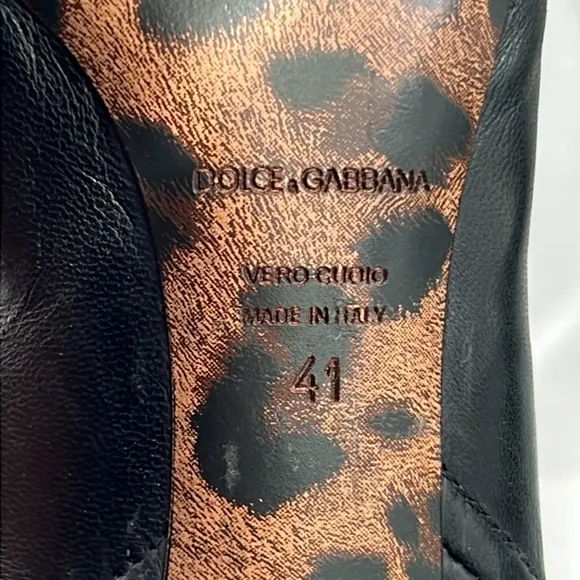 DOLCE &amp; Gabbana black Stretch leather jersey ankle boots size 41
