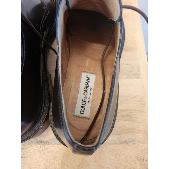 DOLCE &amp; GABBANA Vero Cuoio Shoes Brown Leather Dress Derby Formal US 10  $800