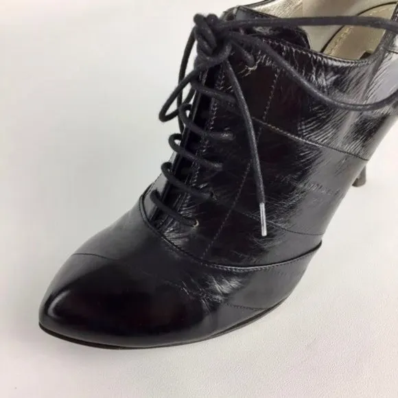 Dolce Gabbana Black Lace Up Oxford Stiletto Booties size EU 36.5 US 6.5