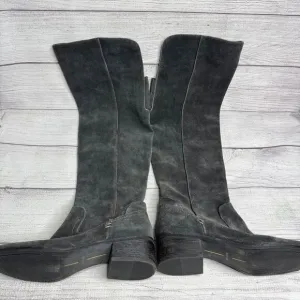 Dolce Vita Over the Knee Boots Gray Suede Size 7.5 Block Heel Side Zip Up Winter