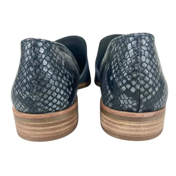 Dolce Vita Women 8.5M‎ Kelsa Pointed Toe Flats in Anthracite Suede &amp; Snake Print