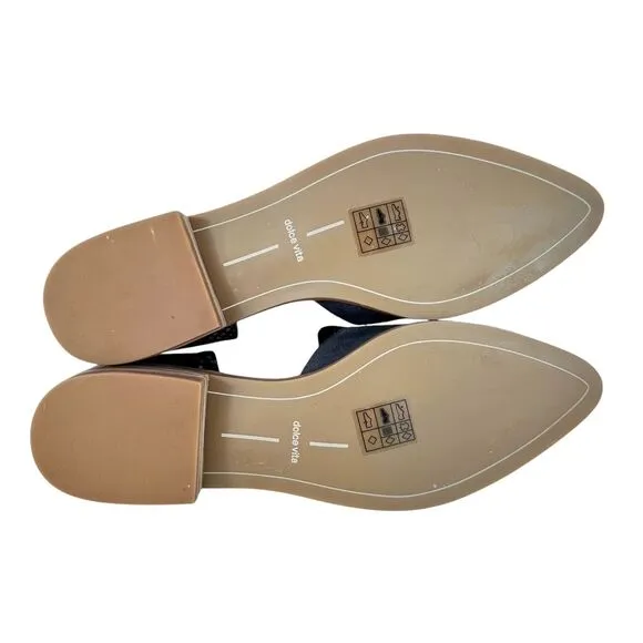 Dolce Vita Women 8.5M‎ Kelsa Pointed Toe Flats in Anthracite Suede &amp; Snake Print