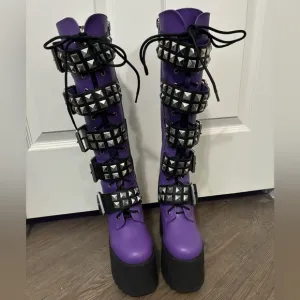 Dolls Kill / Widow Violet Appetite For Destruction Platform Studded Boots