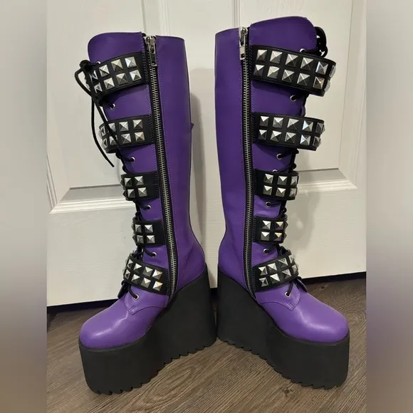 Dolls Kill / Widow Violet Appetite For Destruction Platform Studded Boots