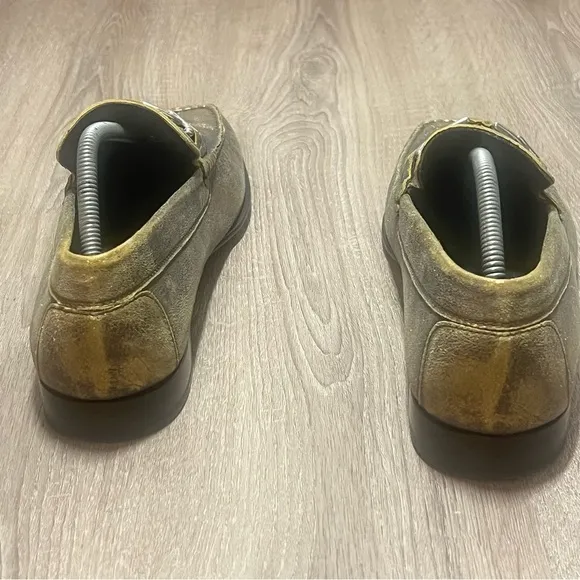 Donald J. Pliner Dacio Loafers Metallic Gold Leather Shoes Sz 10M Prom Rare​