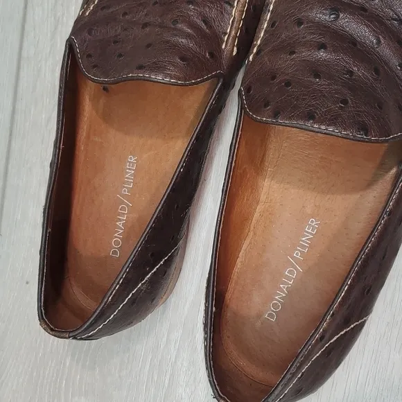 Donald j Pliner Mens Mathis Loafer Ostrich Leather Slip on dress shoes sz 7