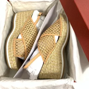 DONALD PLINER Lotti-RW Nude Raffia Woven Sandals