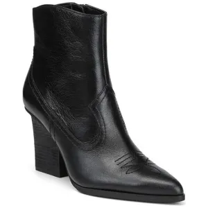 Donald Pliner Velle Women 9.5M Western Boots Black Leather Side Zip Cowgirl