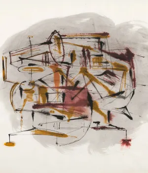 DOROTHY DEHNER “UNTITLED” DOUBLE WATERCOLOR, 1954