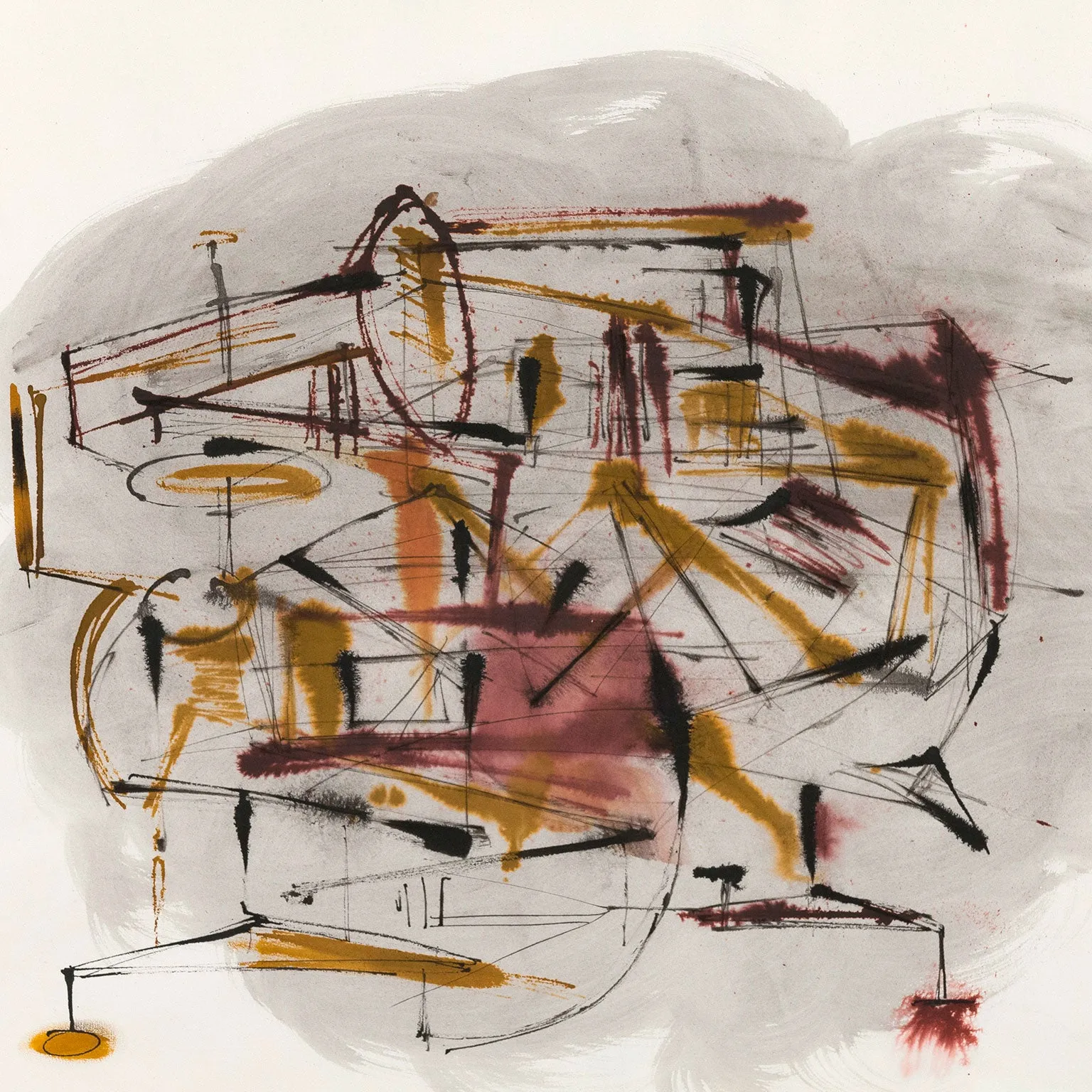 DOROTHY DEHNER “UNTITLED” DOUBLE WATERCOLOR, 1954