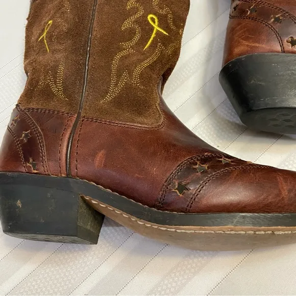 Double H Women’s Leather Western Cowboy/ Cowgirl Boots EUC size 7