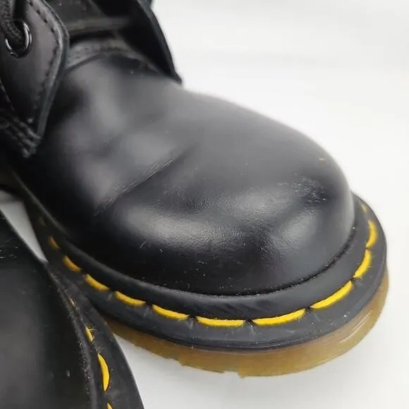 Dr Doc Martens 1460 Black Smooth Leather 8 Eye Boots UK 5 / US Womens 7 / EUR 38