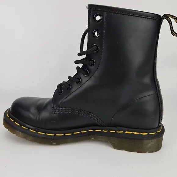 Dr Doc Martens 1460 Black Smooth Leather 8 Eye Boots UK 5 / US Womens 7 / EUR 38