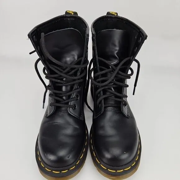 Dr Doc Martens 1460 Black Smooth Leather 8 Eye Boots UK 5 / US Womens 7 / EUR 38