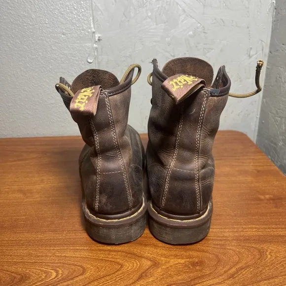 Dr Doc Martens 1460 Leather Boots CRAZY HORSE Brown 11822 Mens Size 9