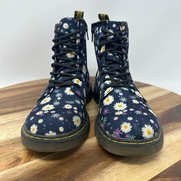 Dr Doc Martens Delaney 1460 Women’s Size 5 Canvas Floral Combat Side Zip Boots