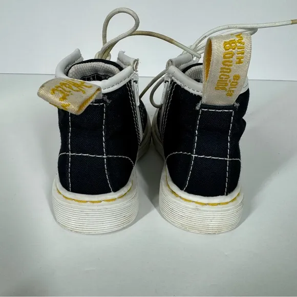 Dr Marten Kids Delaney Side Zip Boots Navy Canvas Infant Size US 5