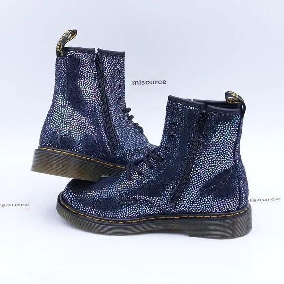 Dr. Martens 1460 Boots Lace Up Side Zip Iridescent Black/Spot Metallic 26107125