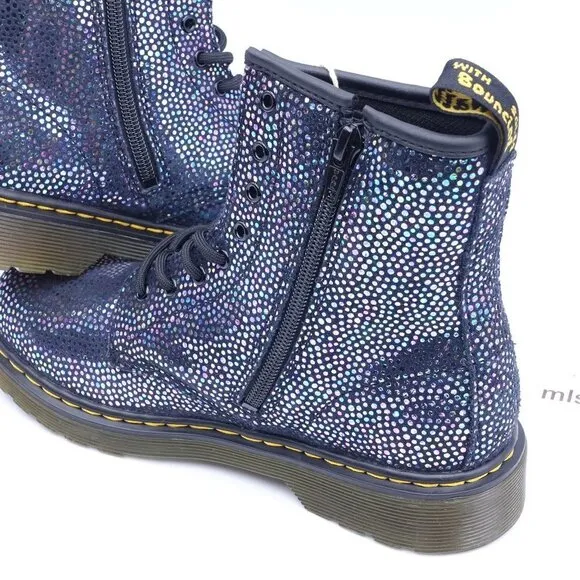 Dr. Martens 1460 Boots Lace Up Side Zip Iridescent Black/Spot Metallic 26107125