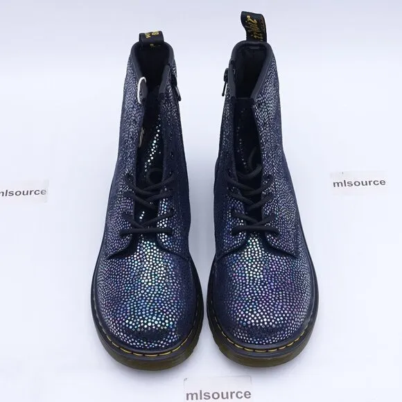 Dr. Martens 1460 Boots Lace Up Side Zip Iridescent Black/Spot Metallic 26107125
