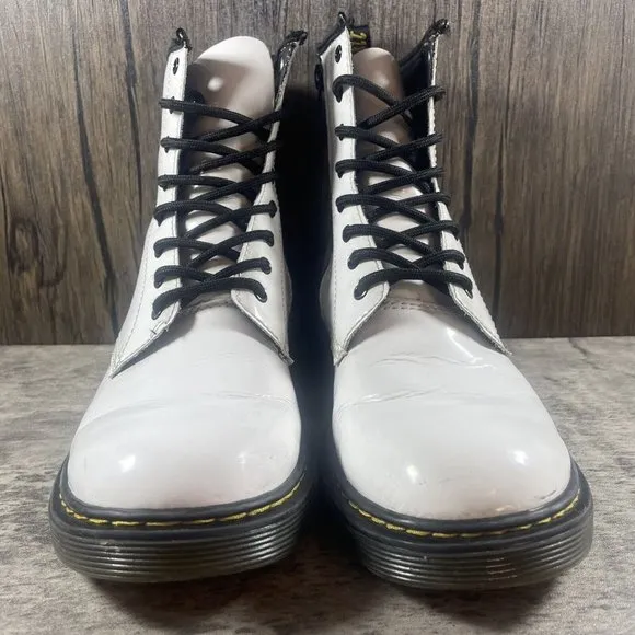 Dr Martens 1460 Y Women's Size 6 White Boots With Side Zipper Air wair