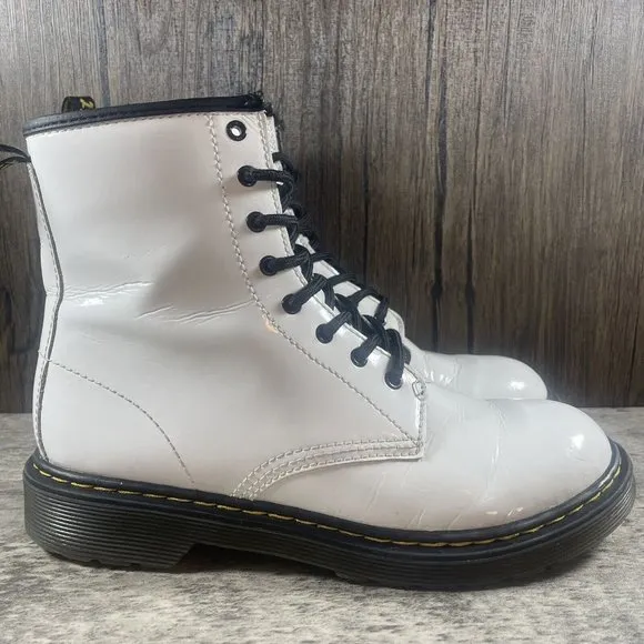 Dr Martens 1460 Y Women's Size 6 White Boots With Side Zipper Air wair