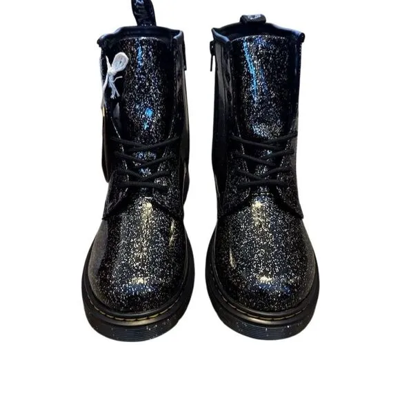 Dr. Martens 1460 Youth Black Glitter Lace Up Boots Size 6 Youth - Big Girl