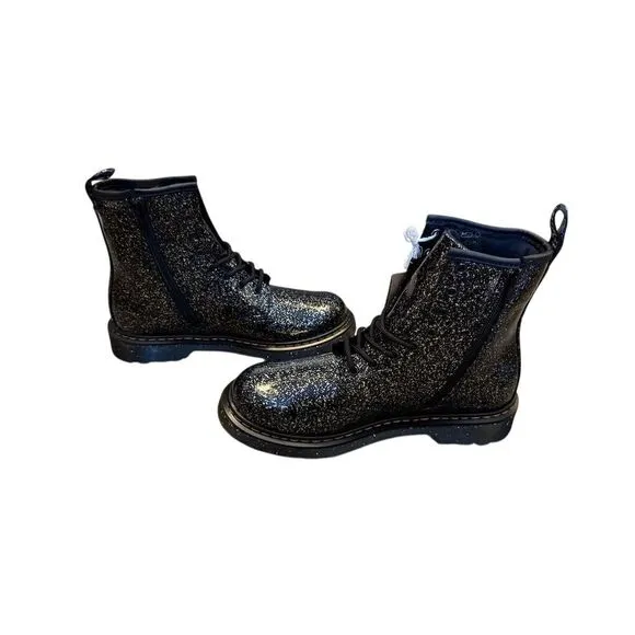 Dr. Martens 1460 Youth Black Glitter Lace Up Boots Size 6 Youth - Big Girl