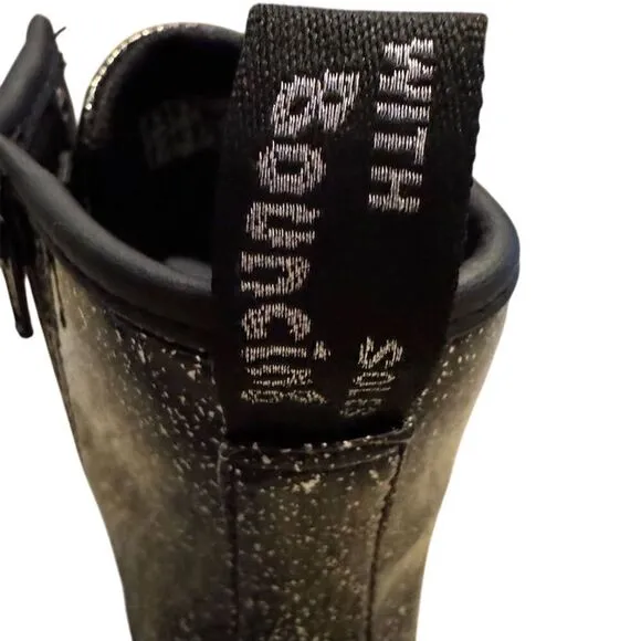 Dr. Martens 1460 Youth Black Glitter Lace Up Boots Size 6 Youth - Big Girl
