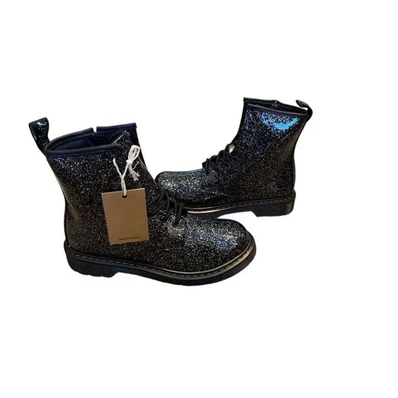 Dr. Martens 1460 Youth Black Glitter Lace Up Boots Size 6 Youth - Big Girl